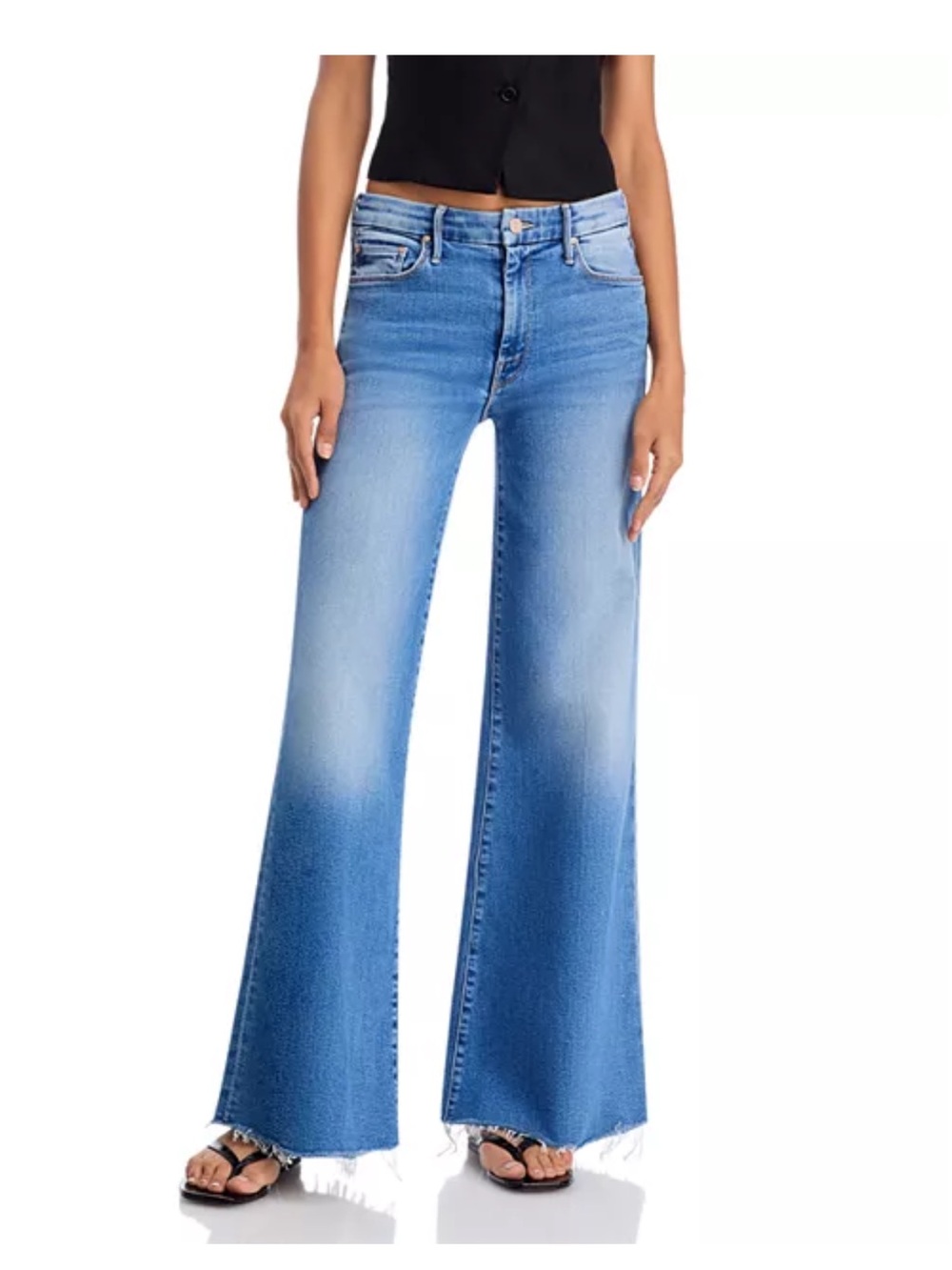 Mother The Roller High Rise Wide Leg Jeans